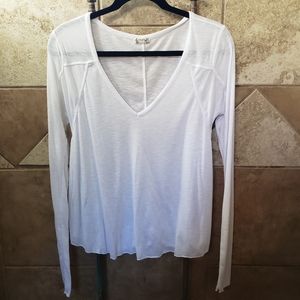 Free People intimately white long sleeve v-neck Size S